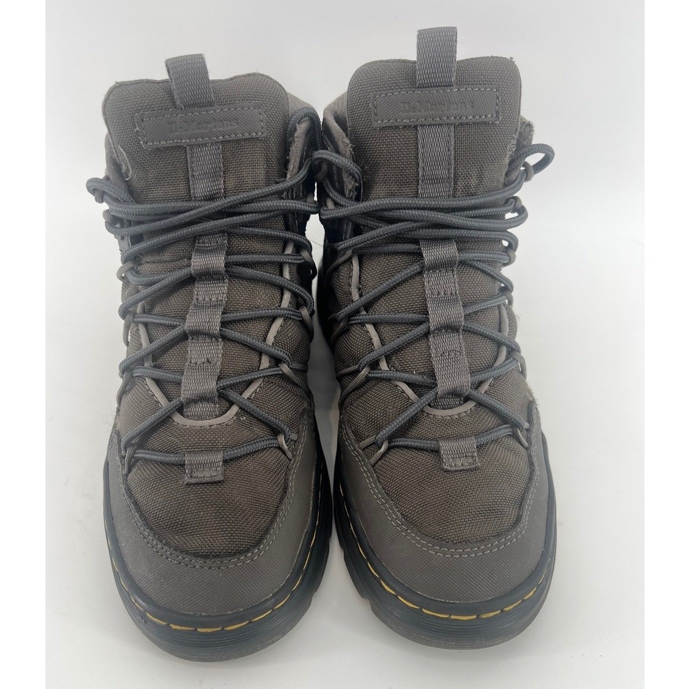 Dr. Martens Buwick Gunmetal Grey Utility Boots Ajax Leather Nylon Men-8/Ladies-9